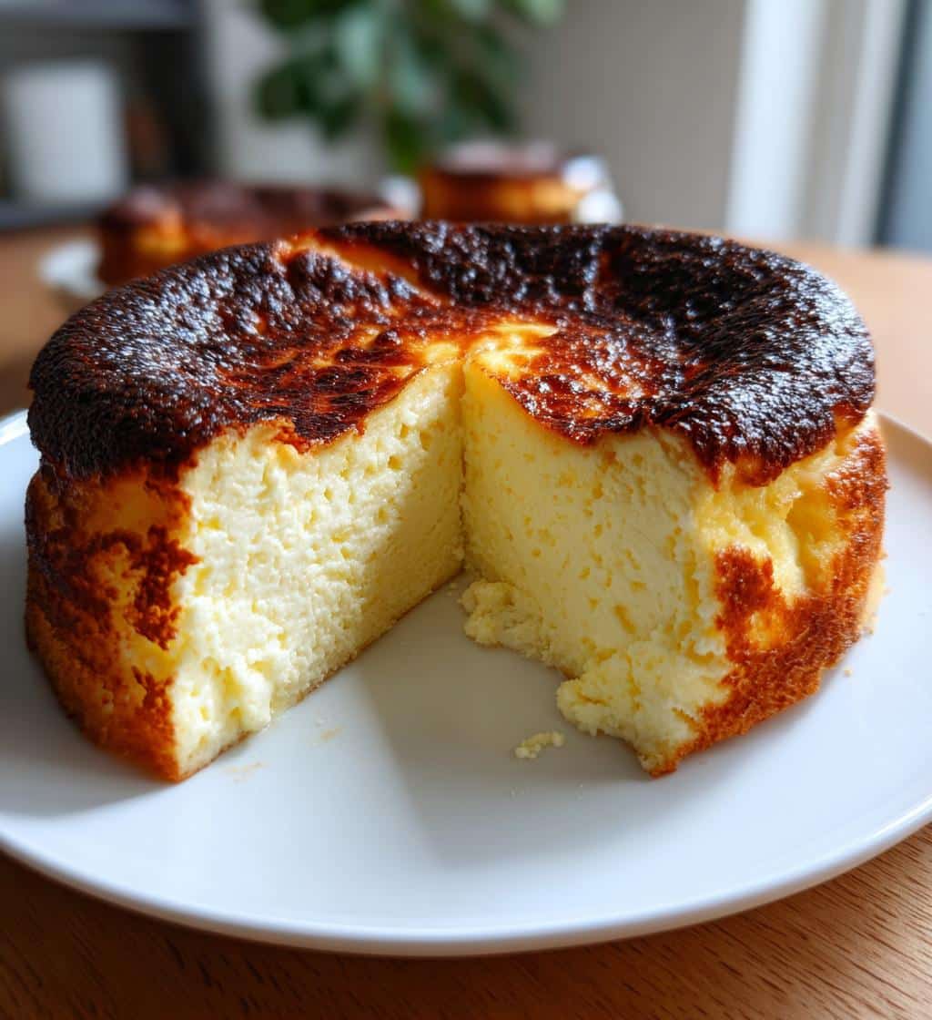 air fryer basque cheesecake gooey