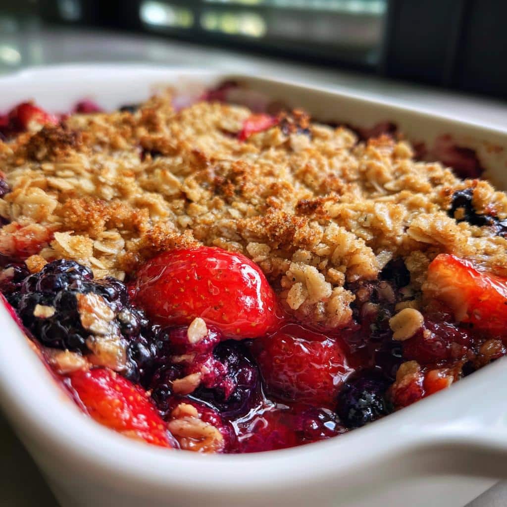 air fryer berry crisp 3 ingredient - detail 1