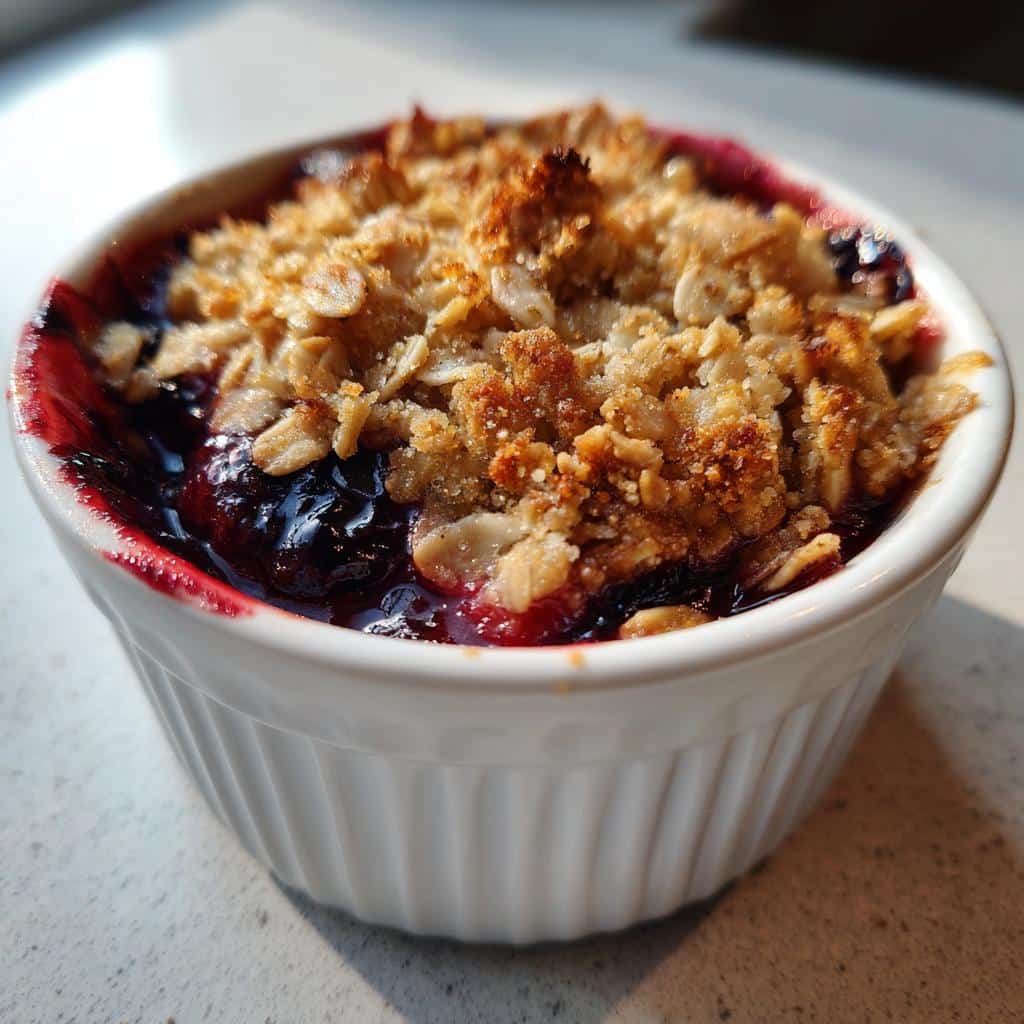 air fryer berry crisp from scratch - detail 1