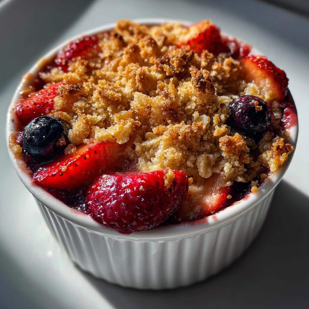 air fryer berry crisp homemade - detail 1