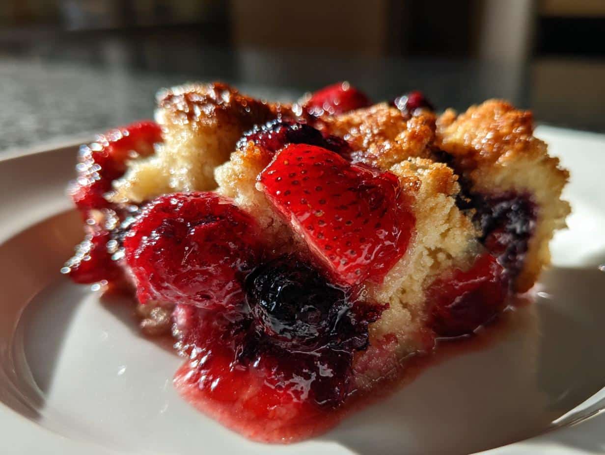 air fryer berry crisp with biscuit dough - detail 1