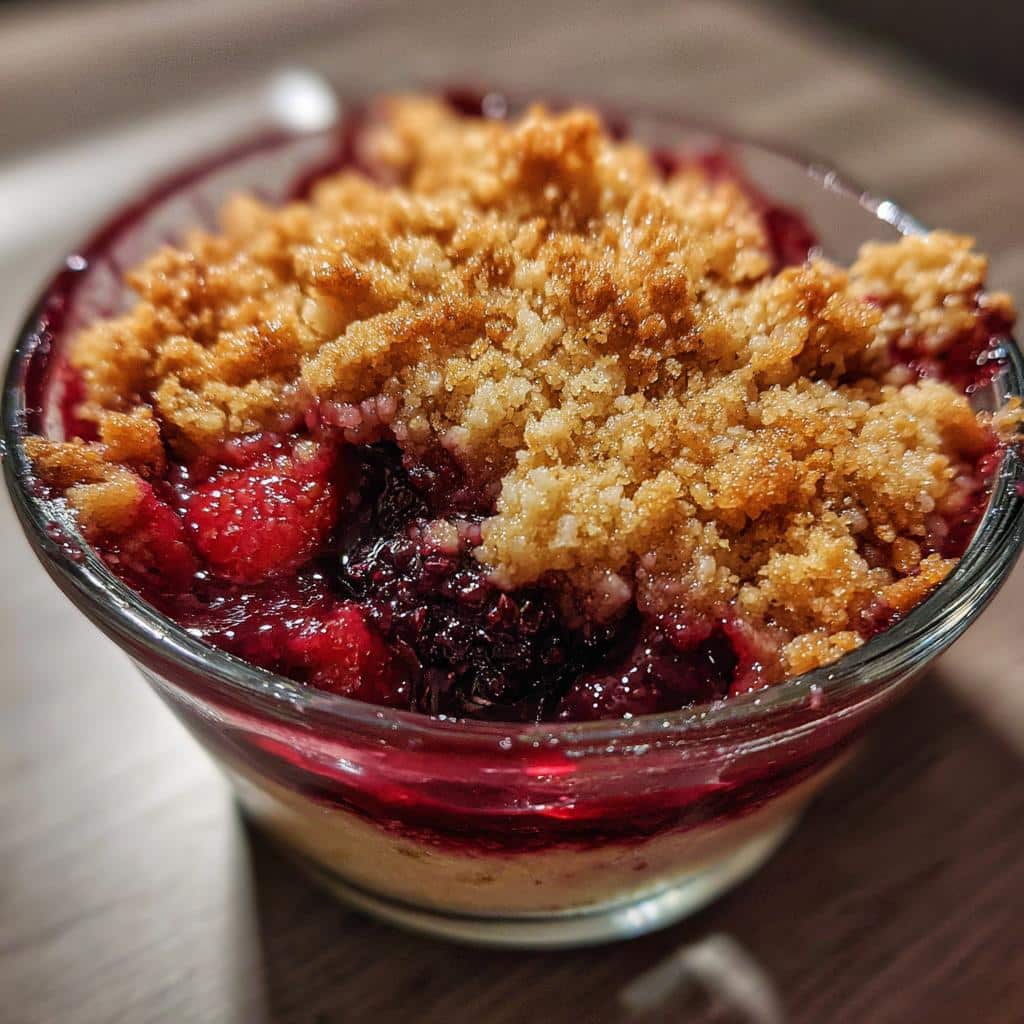 air fryer berry crisp with cake mix - detail 1