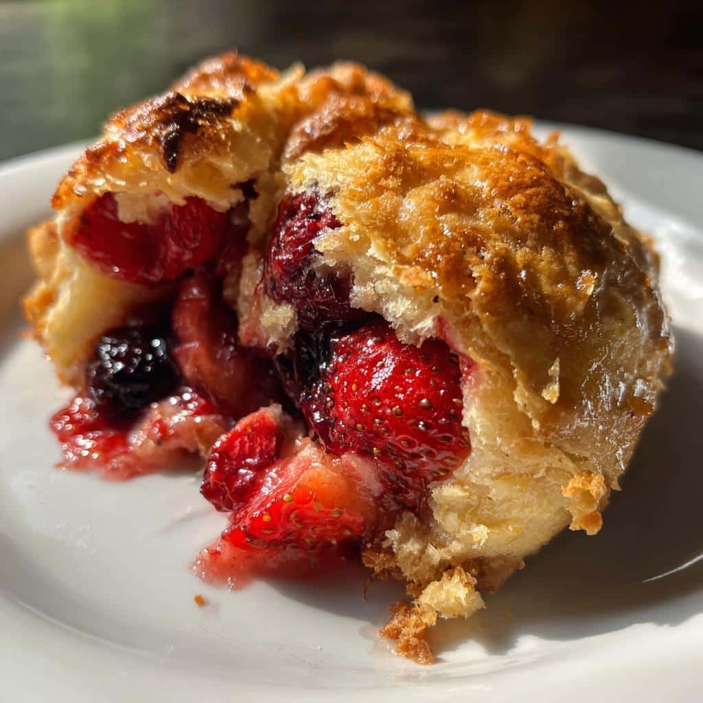 air fryer berry crisp with crescent rolls - detail 1