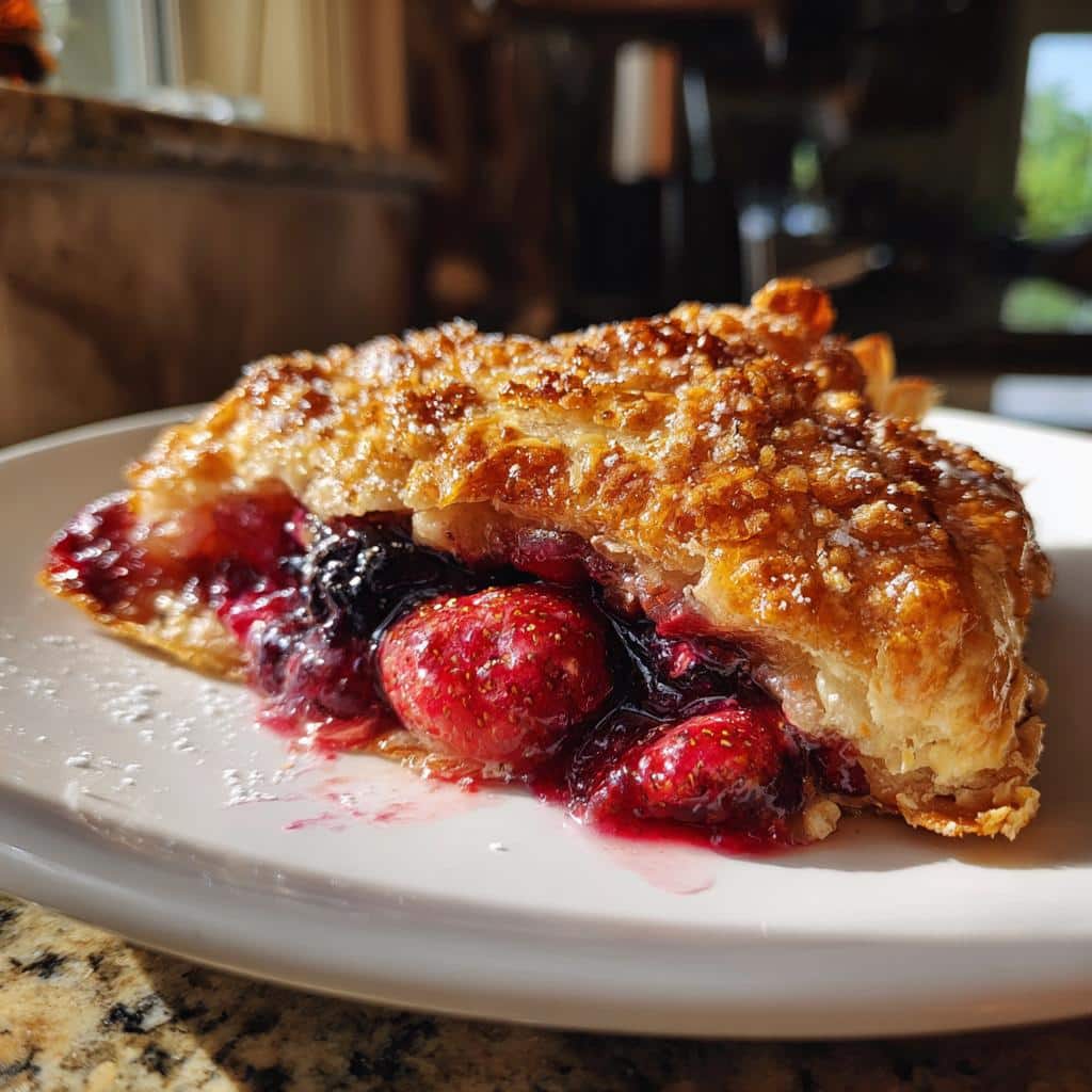 air fryer berry crisp with puff pastry - detail 1