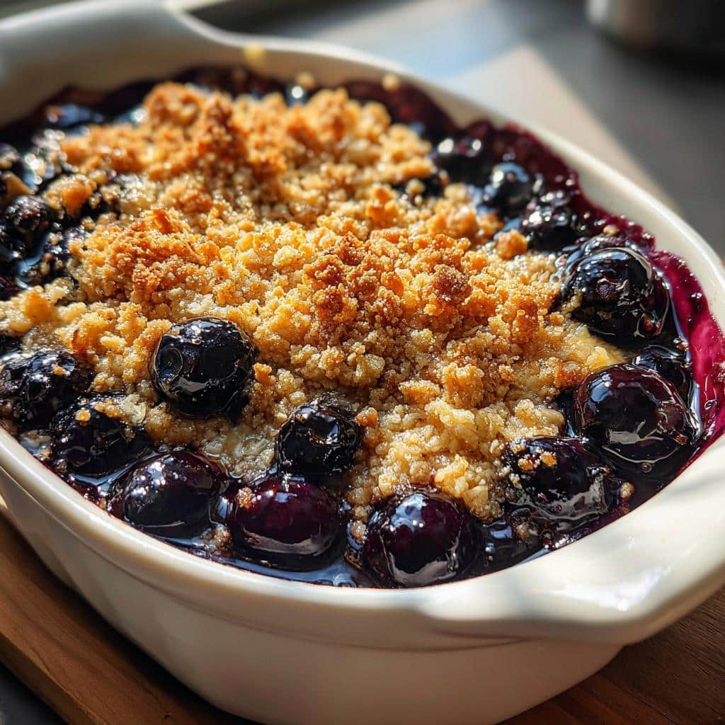 air fryer blueberry crisp 3 ingredient