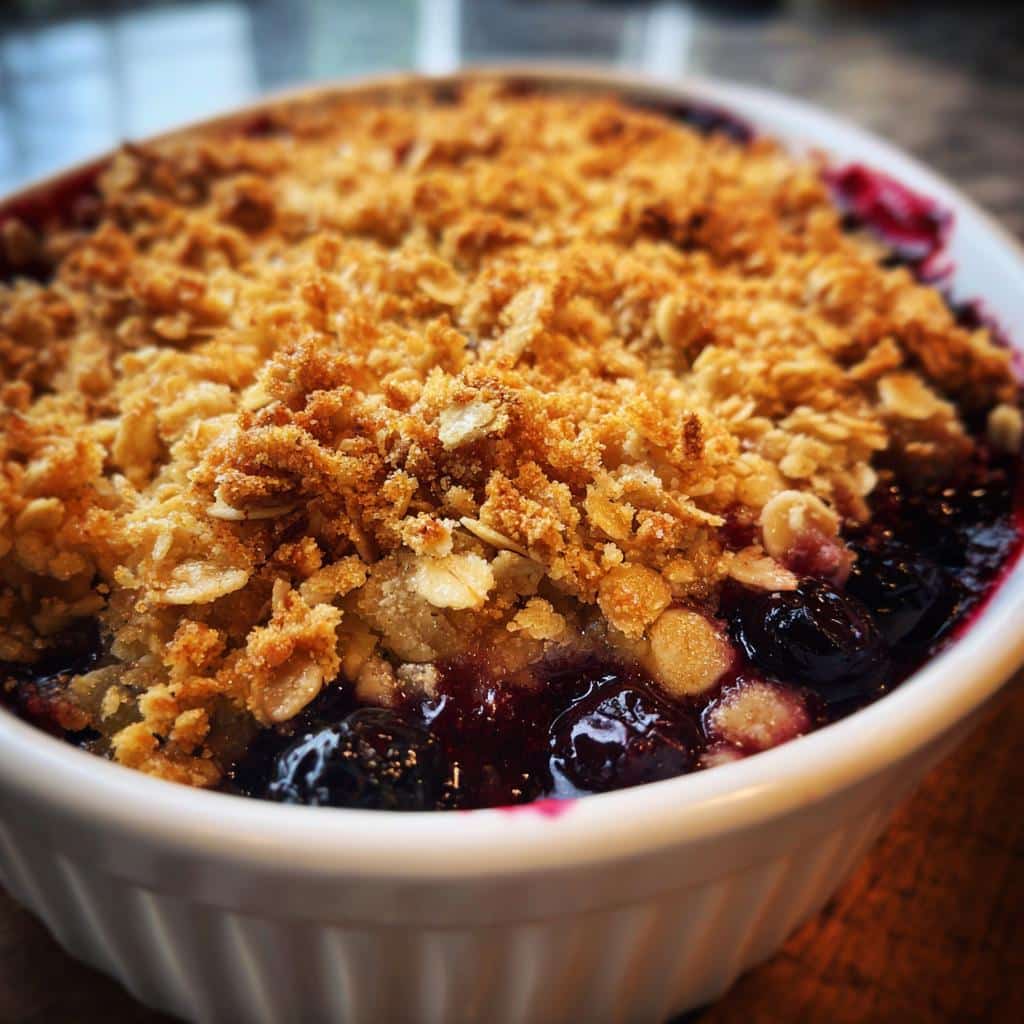 5-Ingredient Air Fryer Blueberry Crisp That’s Irresistible 4 air fryer blueberry crisp 5 ingredient - detail 1