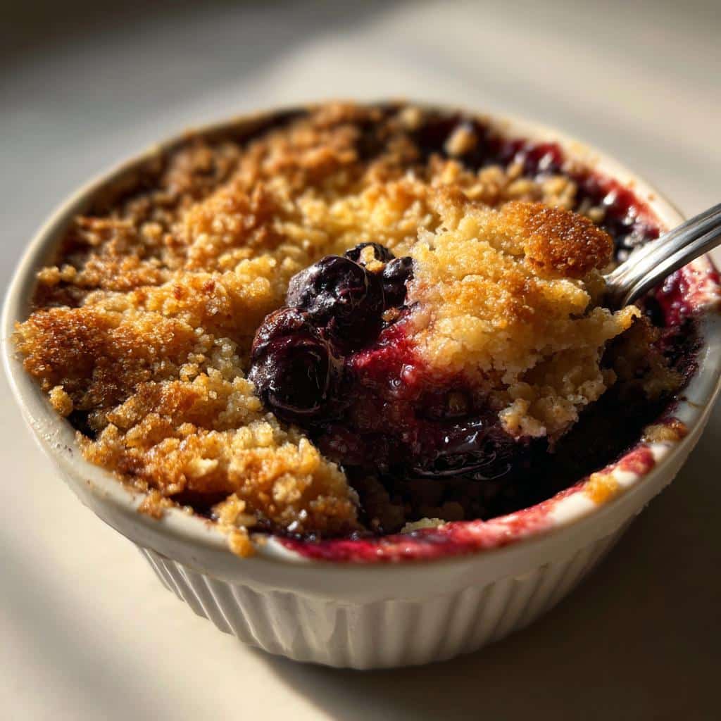 air fryer blueberry crisp crispy - detail 1