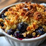 air fryer blueberry crisp crispy