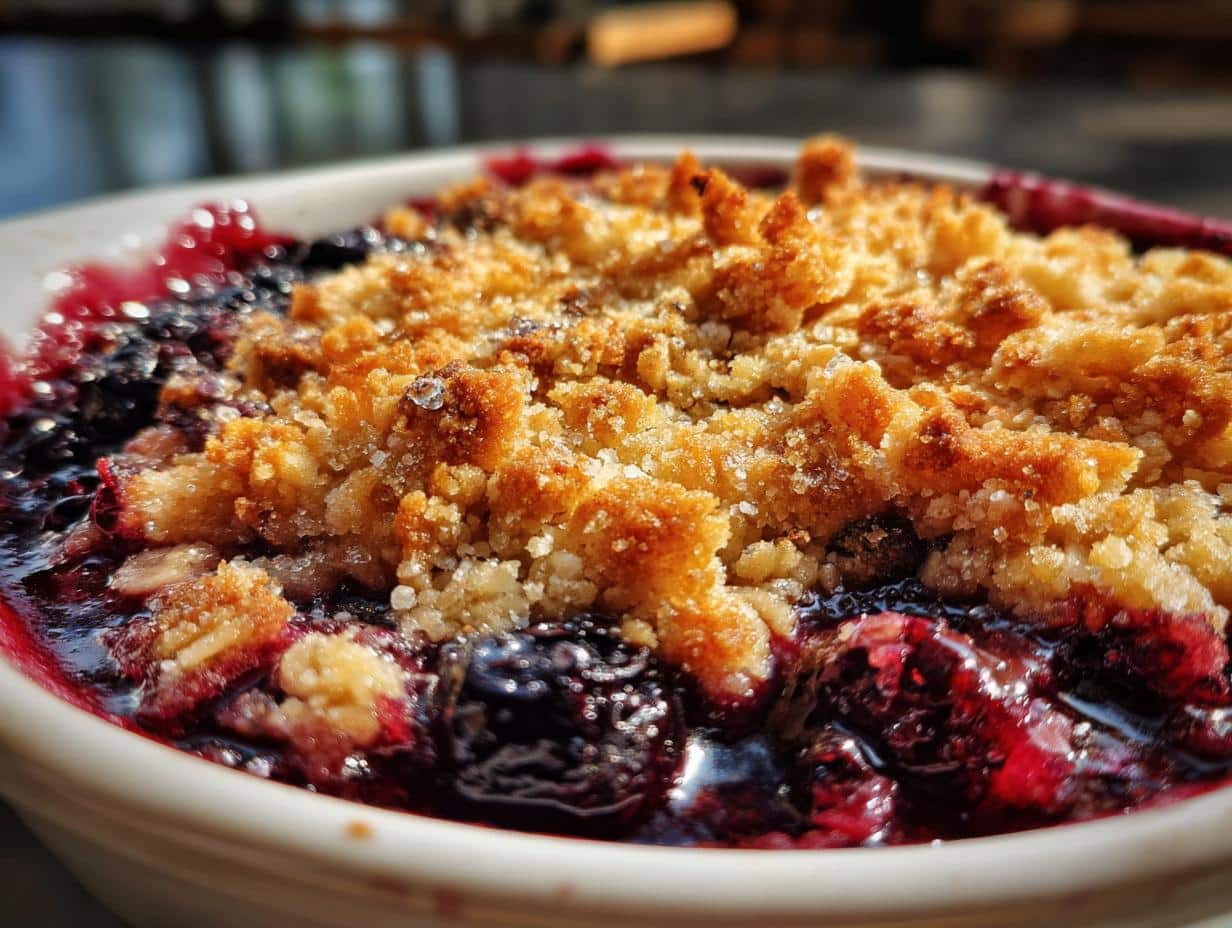 air fryer blueberry crisp easy - detail 1