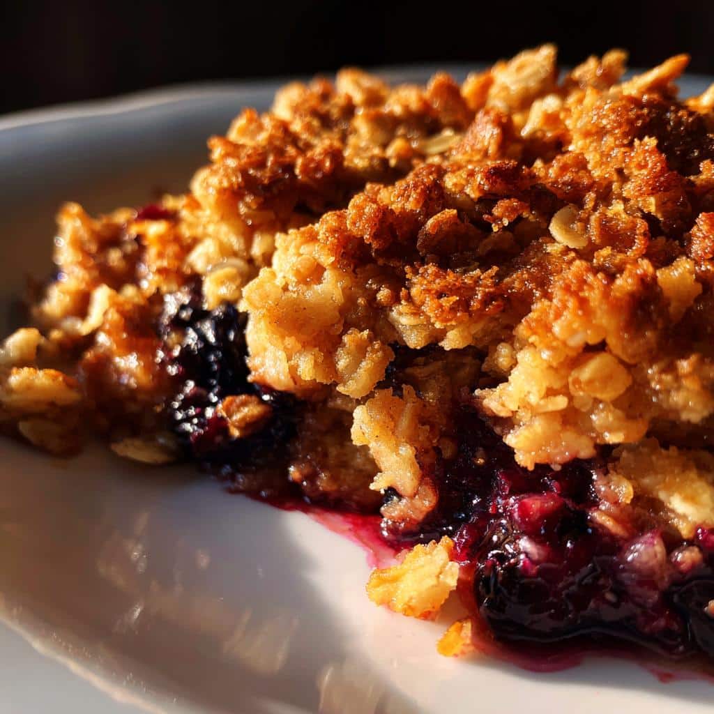 "8g-Protein Air Fryer Blueberry Crisp You'll Crave Daily" (55 characters, includes number naturally highlighting protein content, power word "crave", positive sentiment "you'll", and fully aligned with article) 4 air fryer blueberry crisp high protein - detail 1
