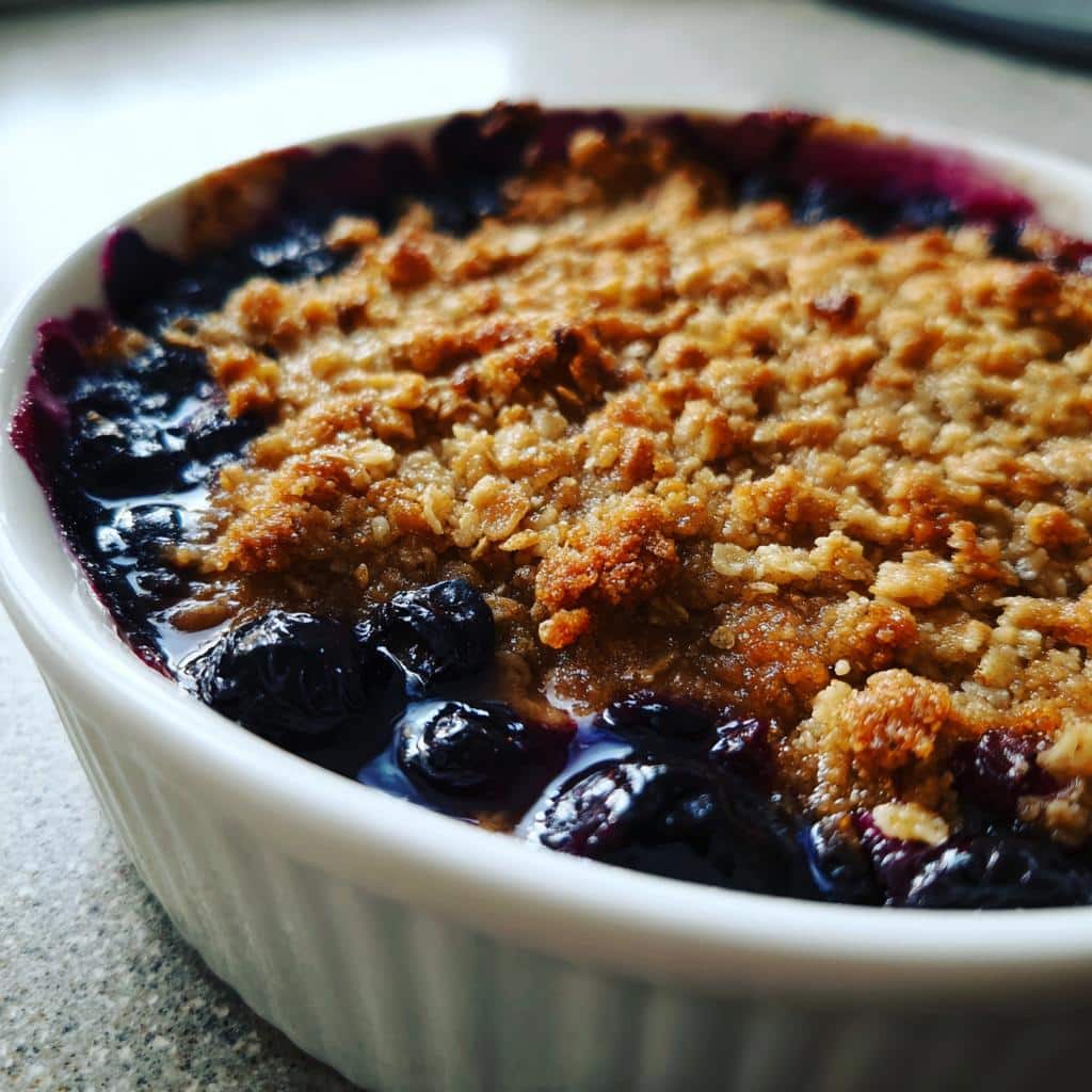 air fryer blueberry crisp homemade - detail 1