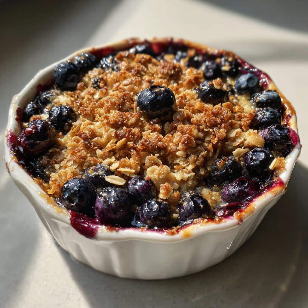 air fryer blueberry crisp no bake style - detail 1