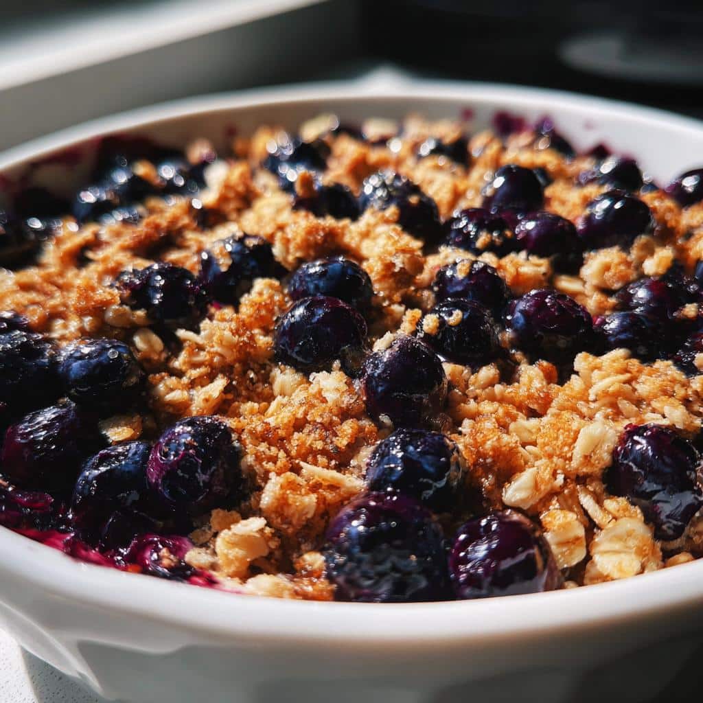 air fryer blueberry crisp no bake style