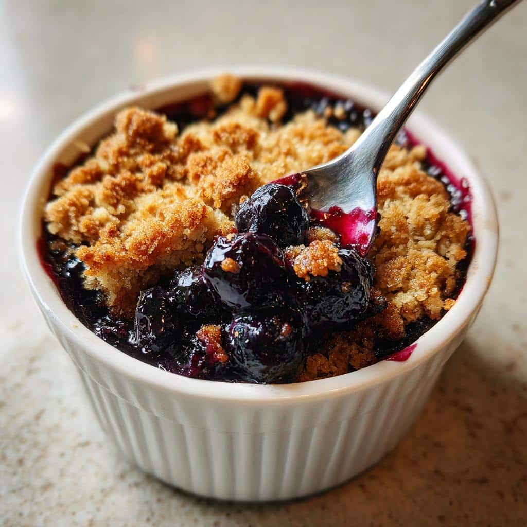 air fryer blueberry crisp no oven - detail 1