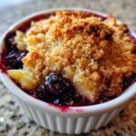 air fryer blueberry crisp party dessert
