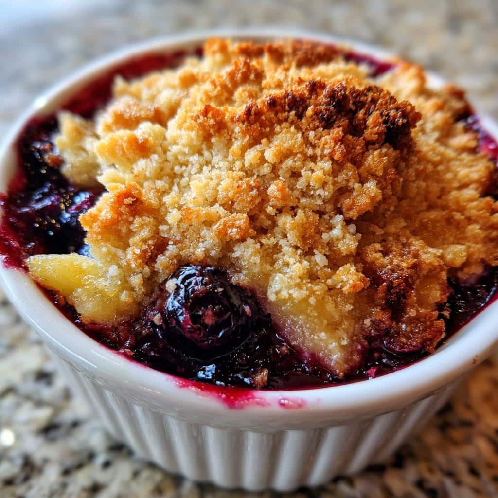 air fryer blueberry crisp party dessert