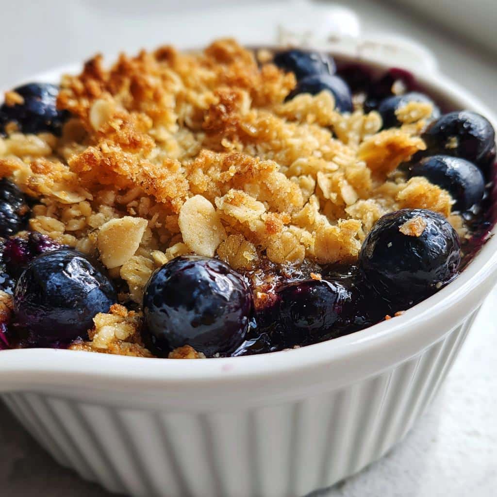 air fryer blueberry crisp quick