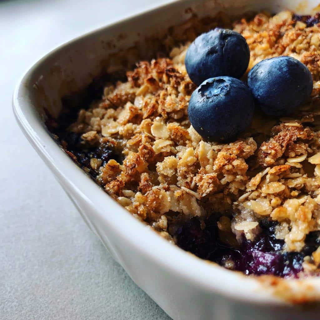 air fryer blueberry crisp simple ingredients