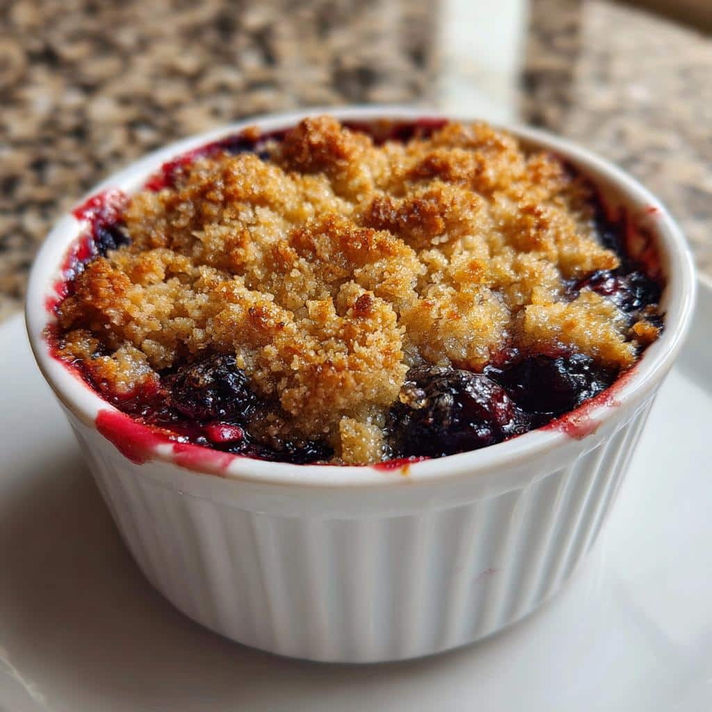 air fryer blueberry crisp single serve - detail 1