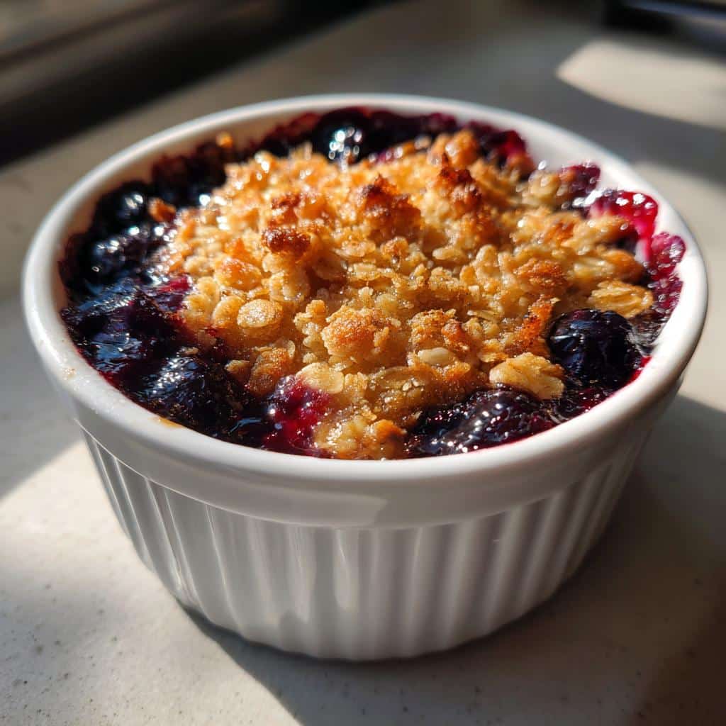 air fryer blueberry crisp single serve