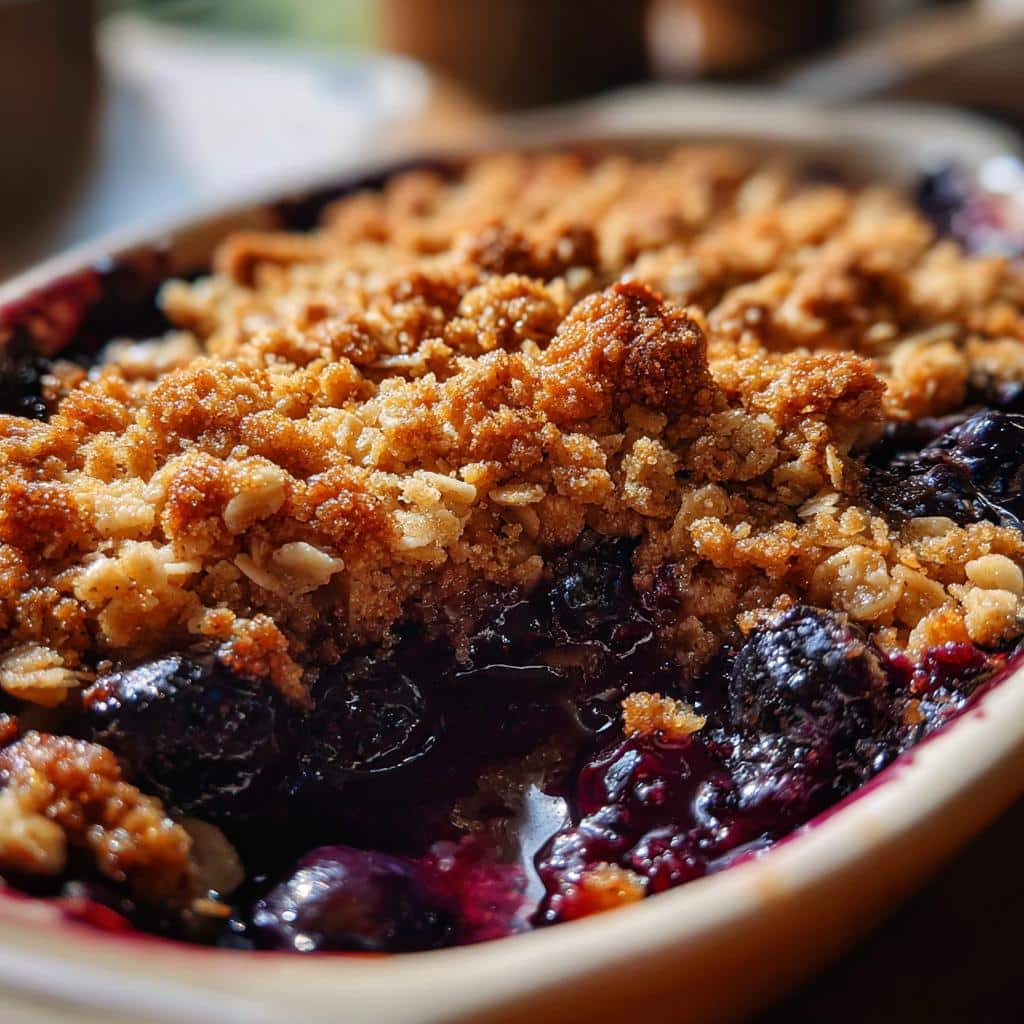 air fryer blueberry crisp soft center - detail 1