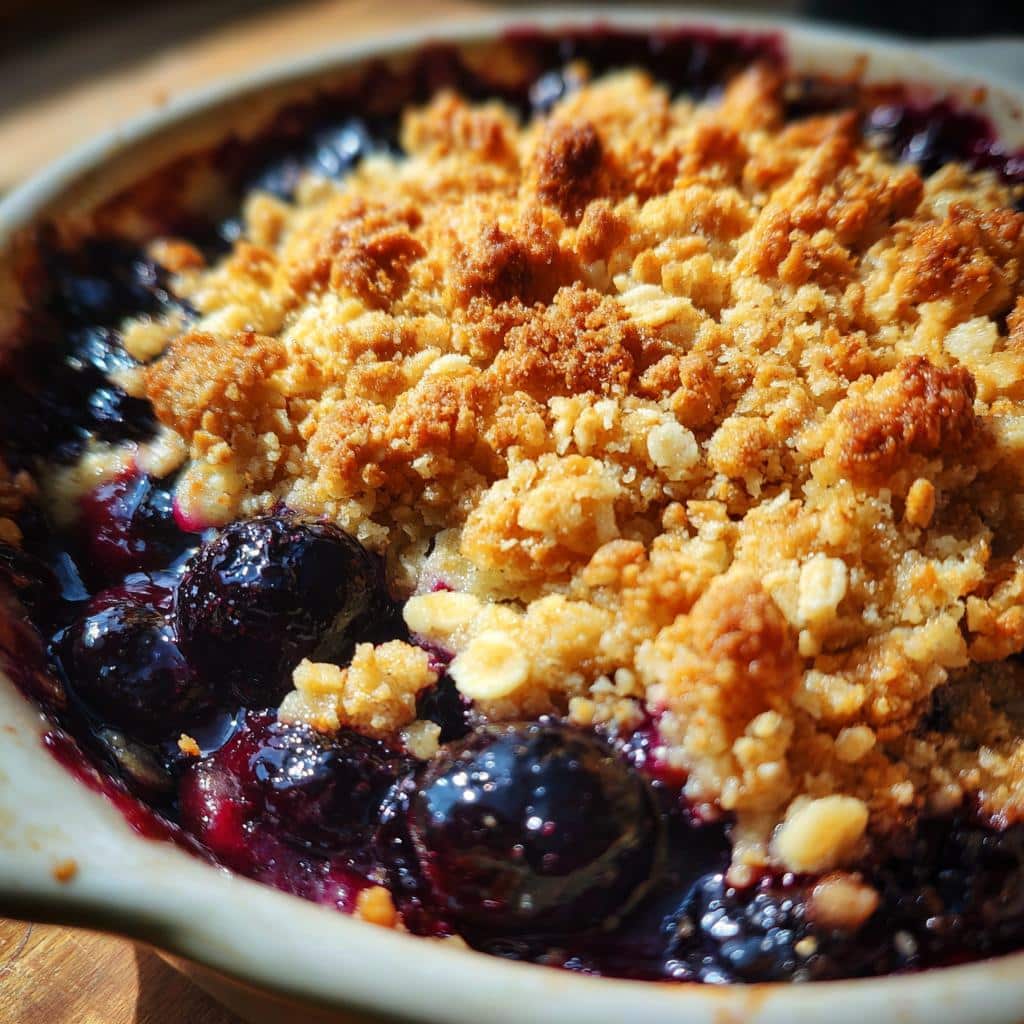air fryer blueberry crisp soft center
