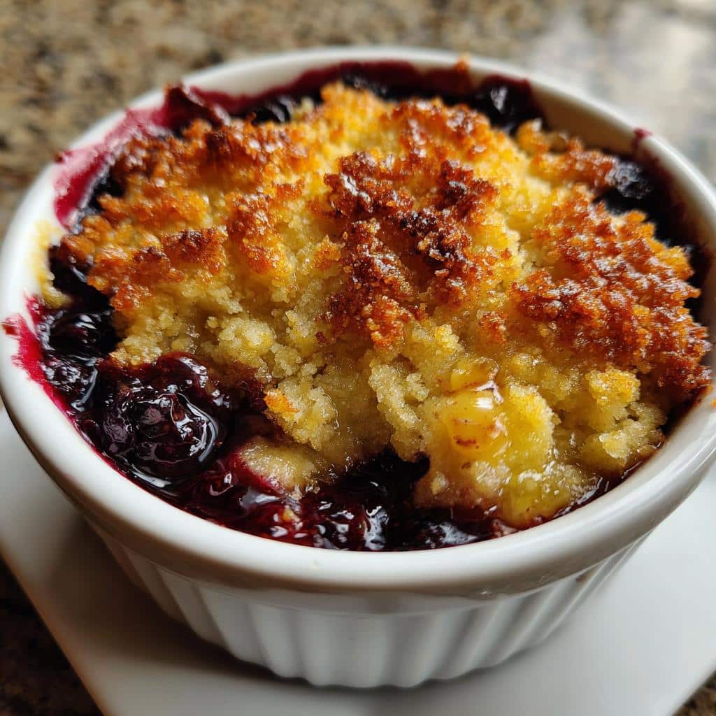 air fryer blueberry crisp valentines day - detail 1