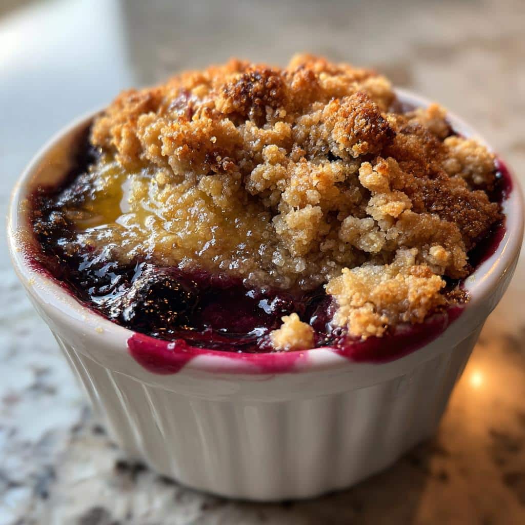 air fryer blueberry crisp valentines day