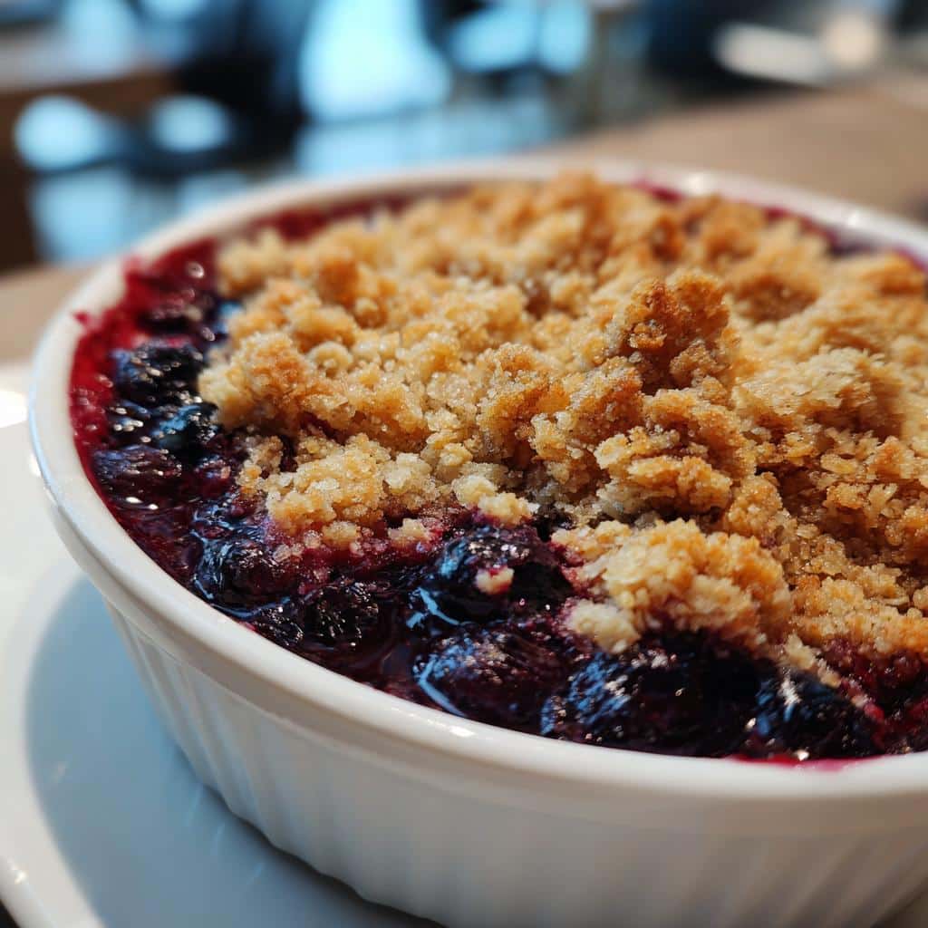 air fryer blueberry crisp winter dessert