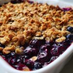 air fryer blueberry crisp with biscuit dough