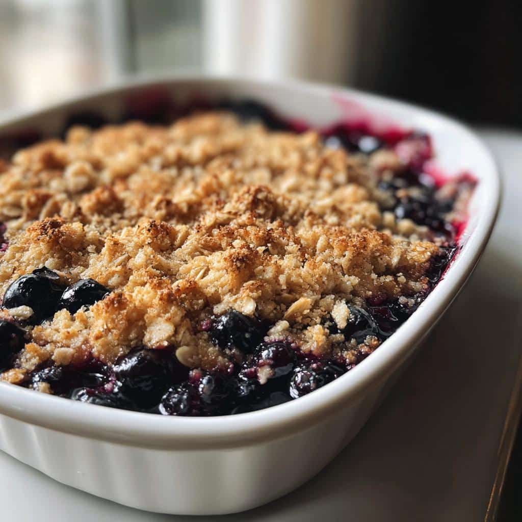 air fryer blueberry crisp with cake mix - detail 1