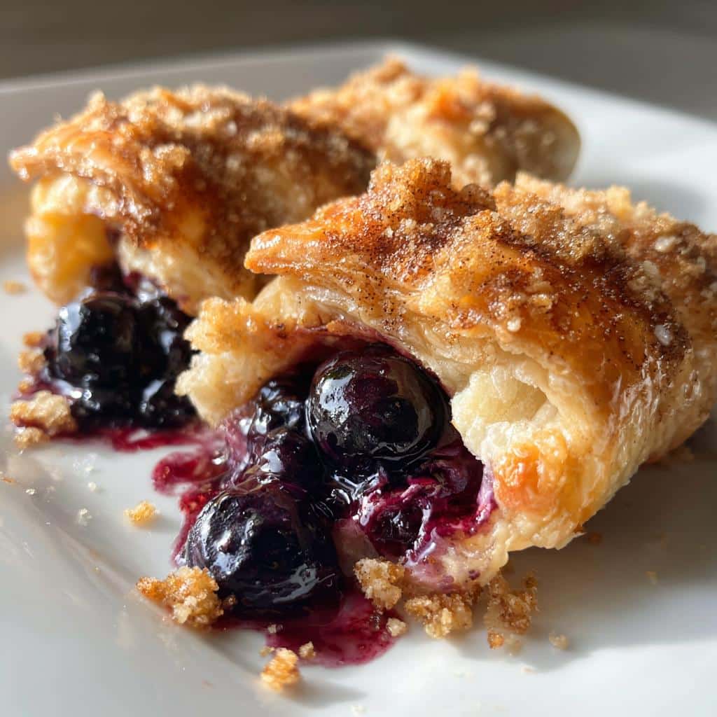 air fryer blueberry crisp with crescent rolls - detail 1