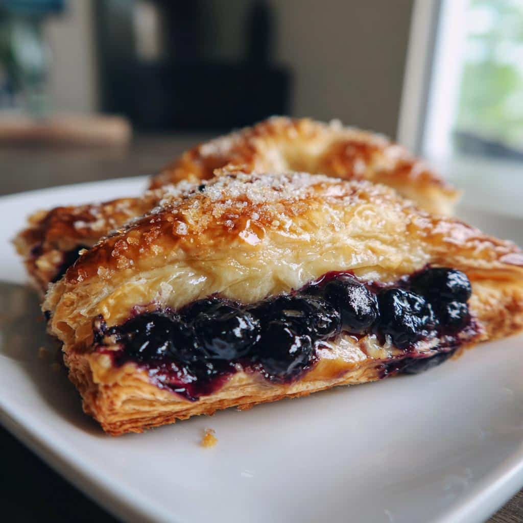 air fryer blueberry crisp with puff pastry - detail 1
