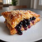 air fryer blueberry crisp with puff pastry