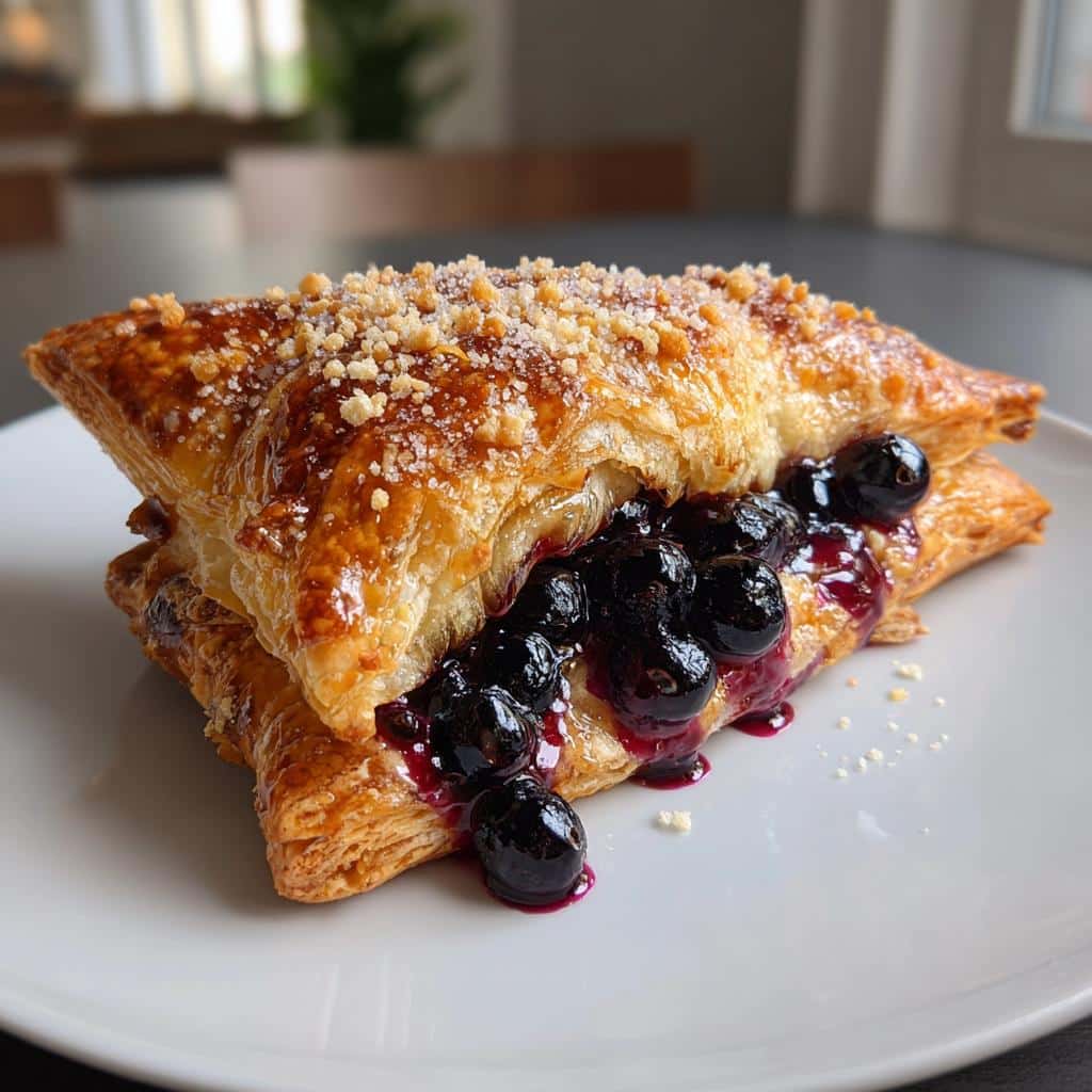 air fryer blueberry crisp with puff pastry