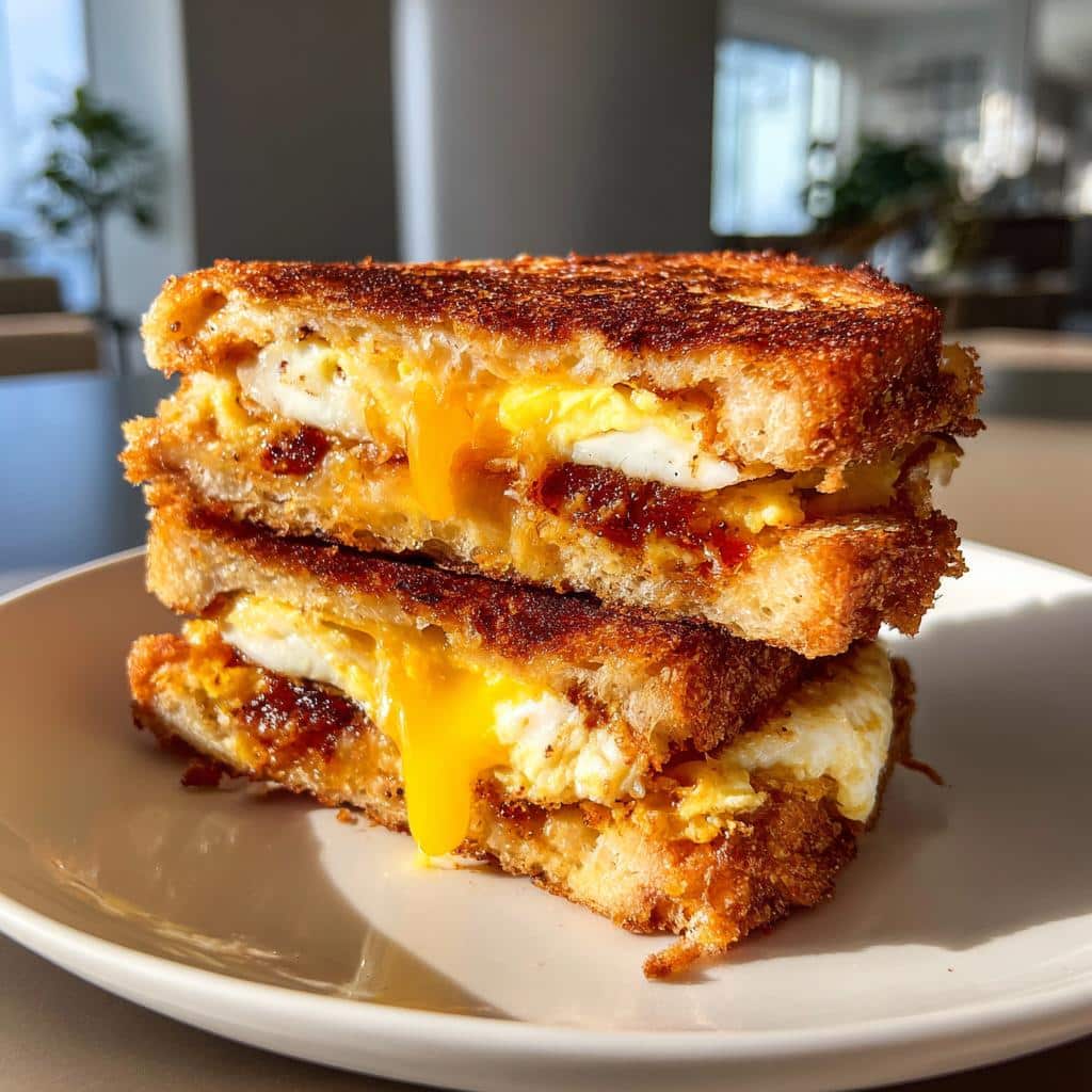 air fryer breakfast sandwich - detail 1