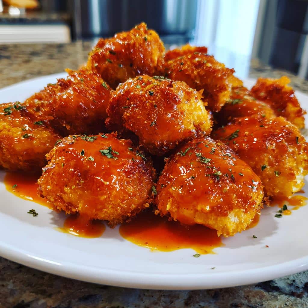 air fryer buffalo cauliflower bites - detail 1