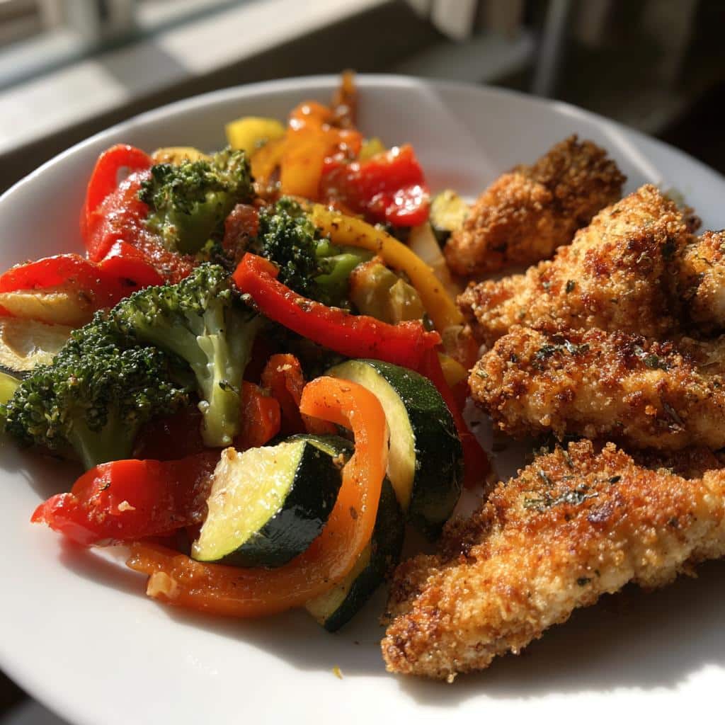 air fryer chicken and vegetables in 15 minutes - detail 1