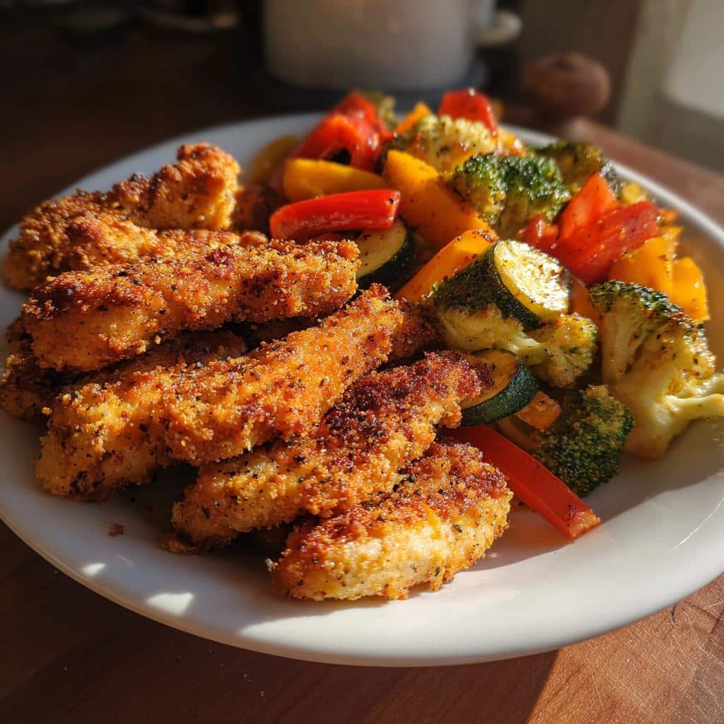 air fryer chicken and vegetables in 15 minutes