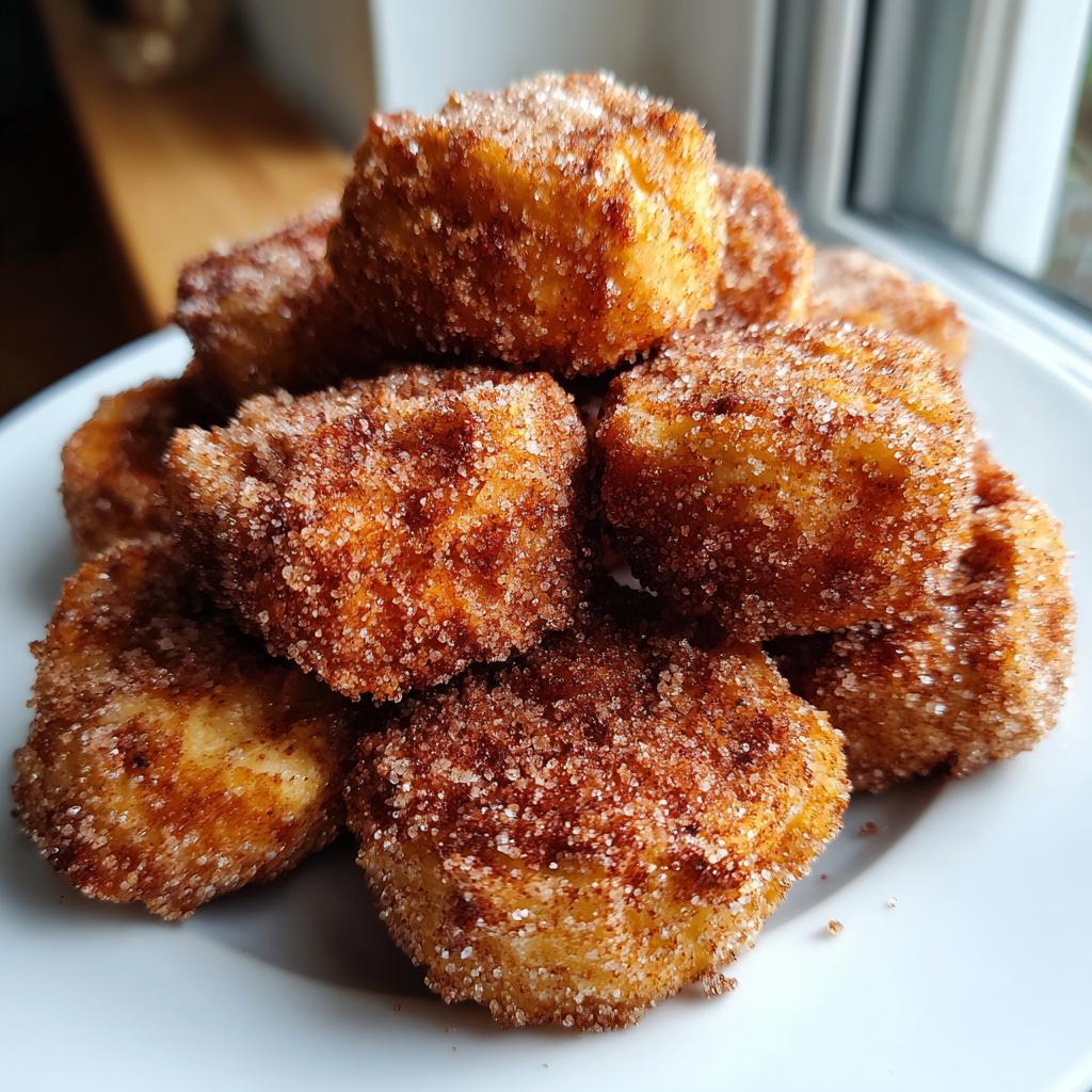 air fryer churro bites with biscuit dough