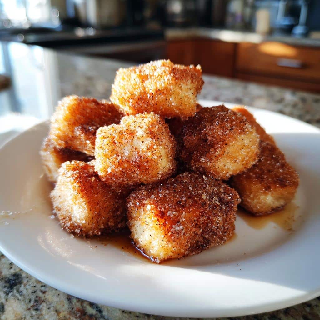 air fryer churro bites with crescent rolls - detail 1