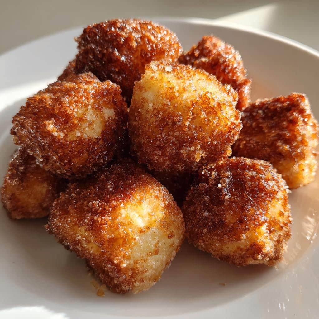 air fryer churro bites with puff pastry - detail 1