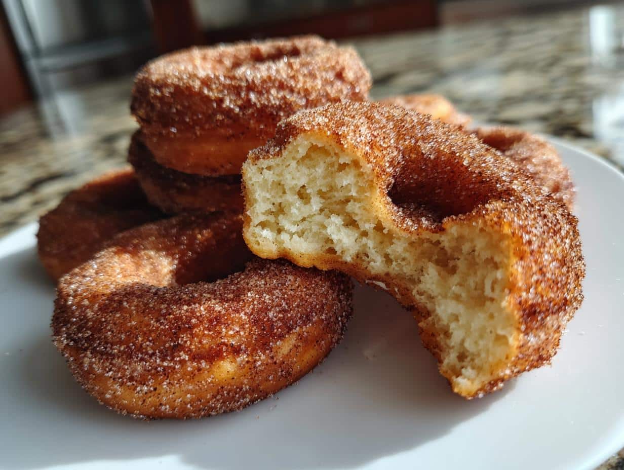air fryer churro donuts soft center - detail 1