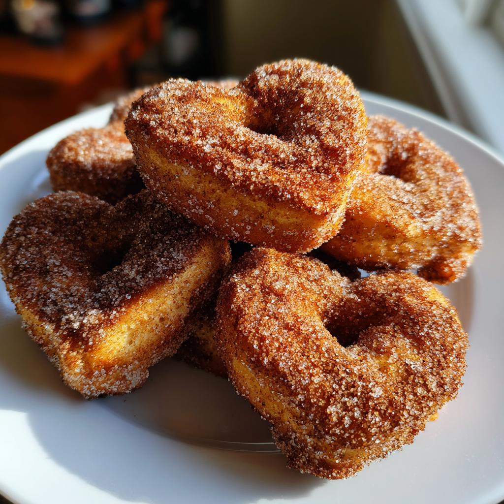 air fryer churro donuts valentines day - detail 1