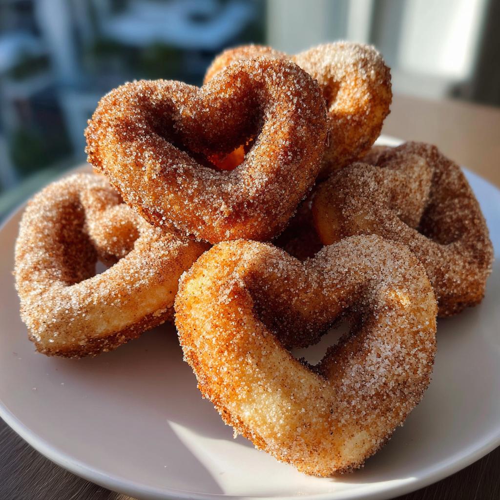 air fryer churro donuts valentines day
