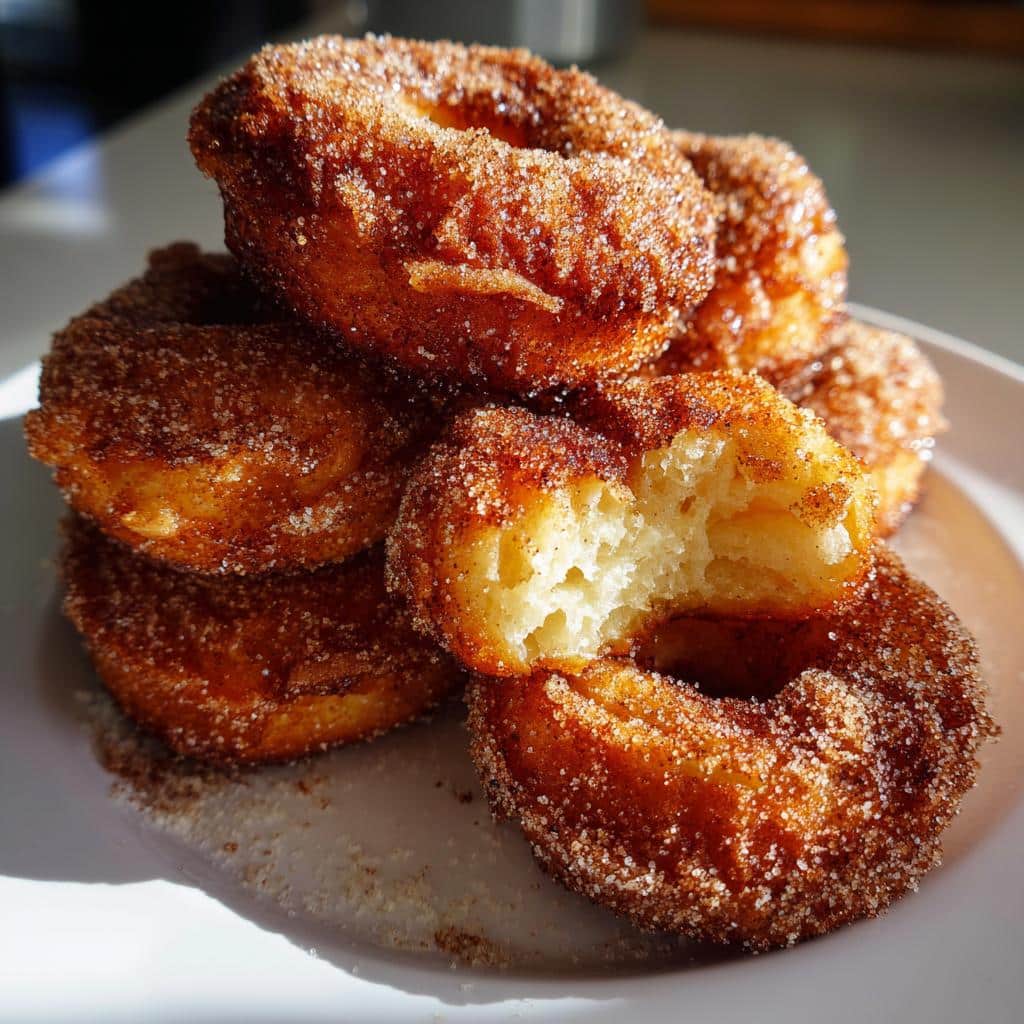 air fryer churro donuts with crescent rolls - detail 1