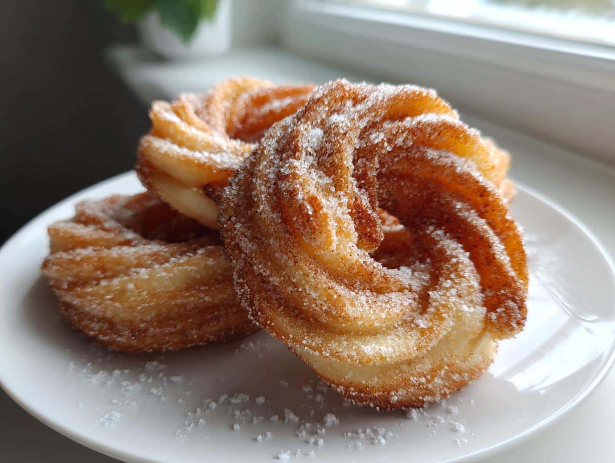 air fryer churro donuts with puff pastry - detail 1