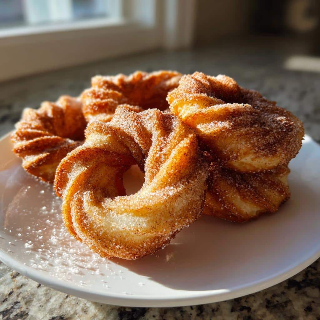 air fryer churro donuts with puff pastry