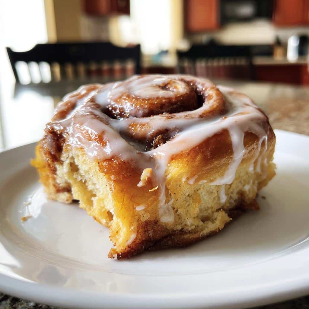 air fryer cinnamon rolls - detail 1