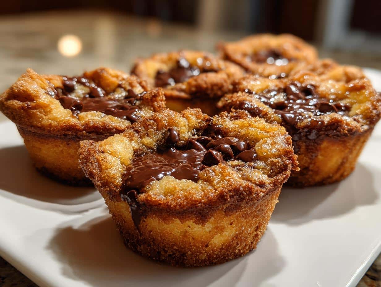 air fryer cookie cups with biscuit dough - detail 1